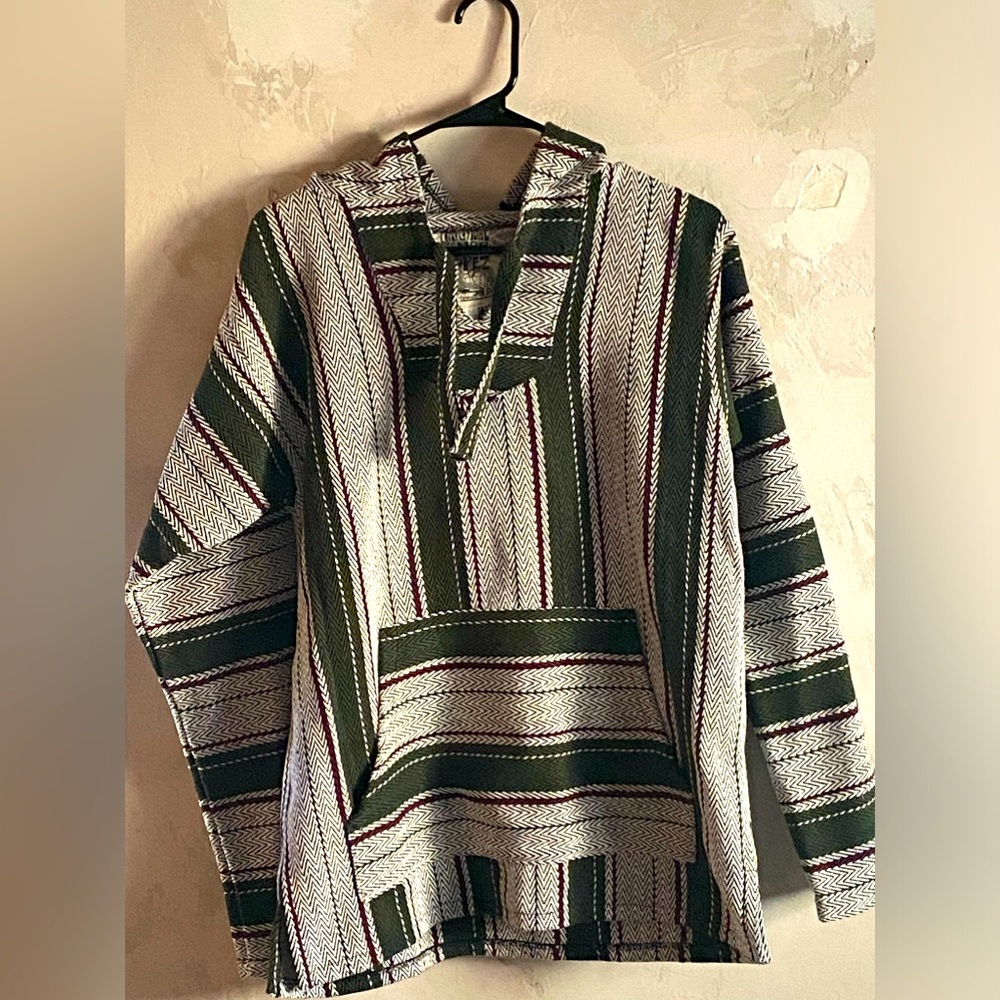 Original Senor Lopez Mexican Baja Pullover Mens Large Hippie Surfer Hoodie